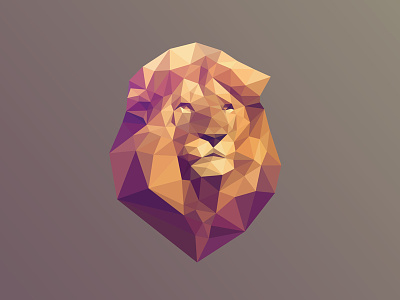 Bleón Poly Lion delaunay geometric head lion lowpoly mane polygon triangulation