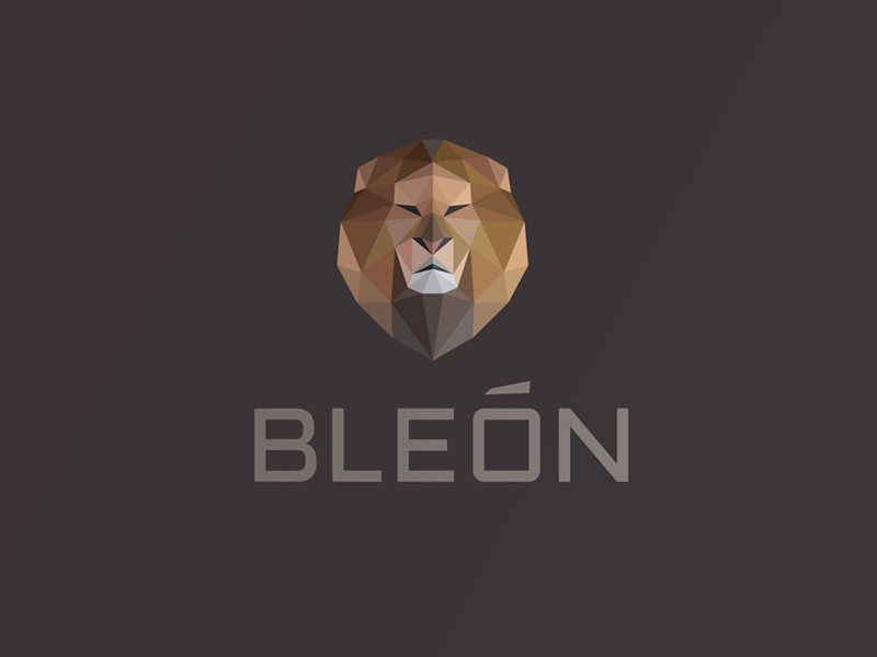 Bleón Logo león lion logo polygon lowpoly facets triangulation delaunay mane geometric