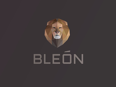 Bleón Logo delaunay facets geometric león lion logo lowpoly mane polygon triangulation