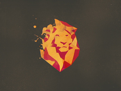 Bleon Logo delaunay facets geometric león lion logo lowpoly mane polygon splash triangulation watercolor