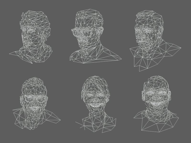 Lowpoly Portrait Process bust facets geometric lopoly lowpoly mesh polygon portrait profile