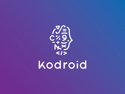 Kodroid Logo android code glyph head math number type