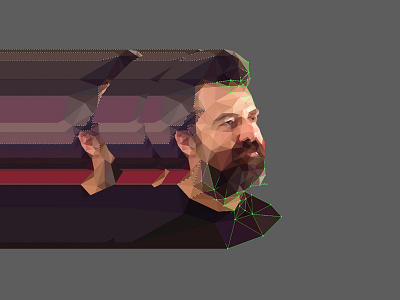 Pau Donés • Lowpoly Portrait beard jarabedepalo lowpoly paudonés portrait profile singer