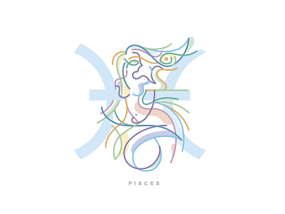 Pisces - Zodiac astrology fish horoscop icon mermaid pisces sign zodiac