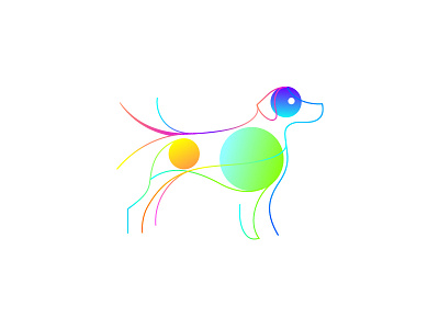 Rainbow dog abstract colors dog line rainbow