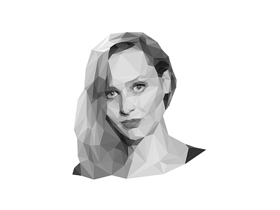 Jen Percy - low poly portrait author bw lopoly lowpoly lowpoly portrait magazine