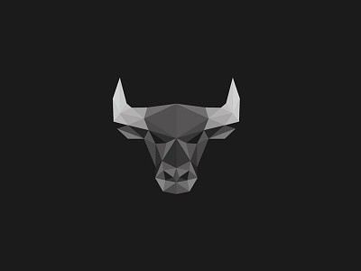 Bull logo bull bw horns lopoly lowpoly symetry taurus