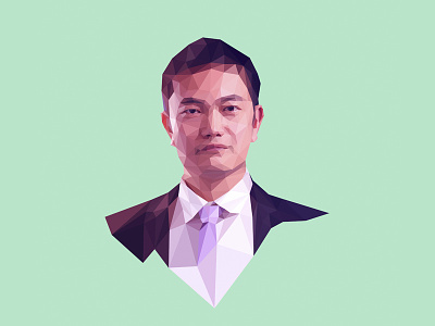 Dong Bo illustrator lopoly lowpoly lowpoly portrait triangles
