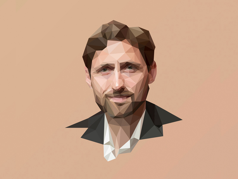 Phil Klay colors magazine author lowpoly portrait lopoly lowpoly