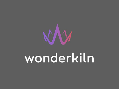 Wonderkiln logo crown design heat kiln magic star w wonder