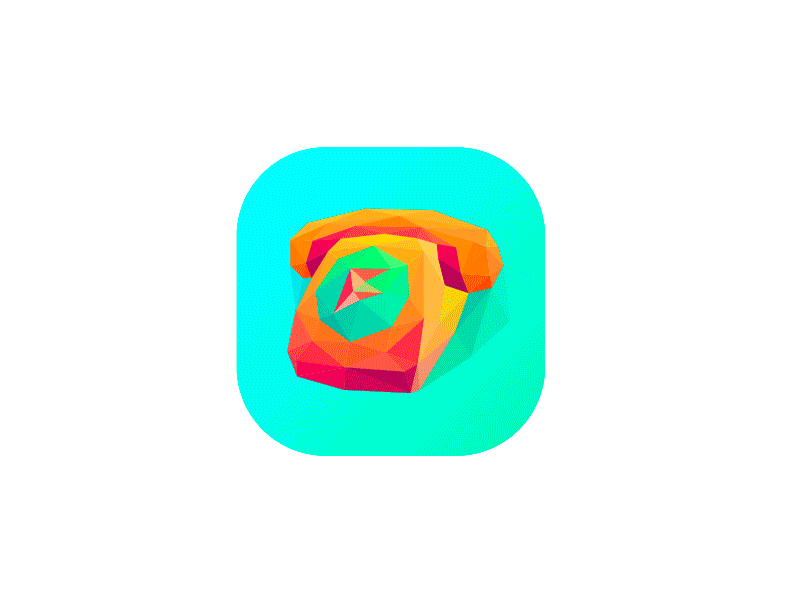 Rottary phone F icon f facets lowpoly phone rottary telephone