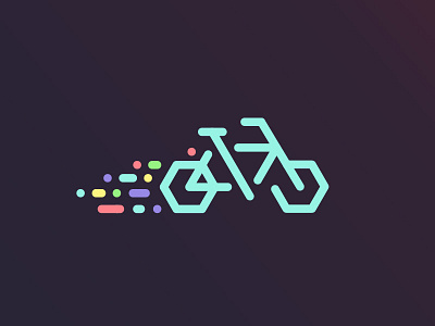 Codecycle logo bicycle bike code glyphs programming symbols