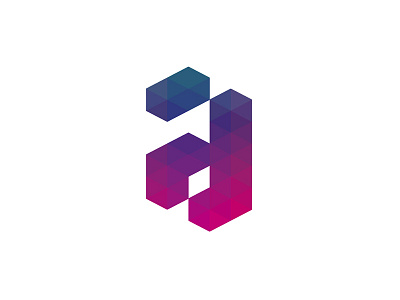 A type a cube isometric triangular type typography