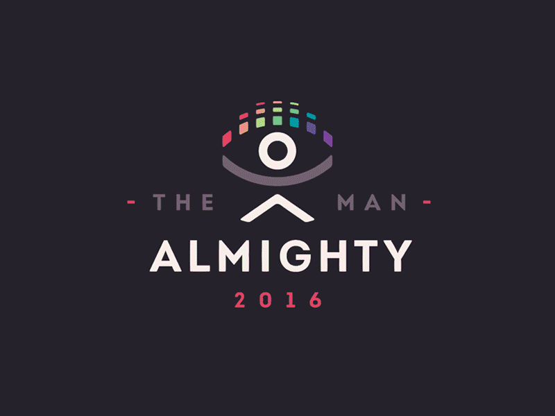 The Almighty Man (NOAH) logo almighty colors creation crown experimental keyboard man music power rock