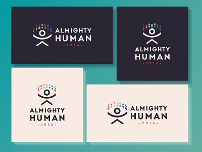 Almighty Human logo almighty colors creation crown experimental keyboard man music power rock