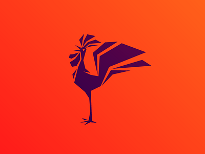 Roosta logo colorful galo geometric logo lowpoly rooster