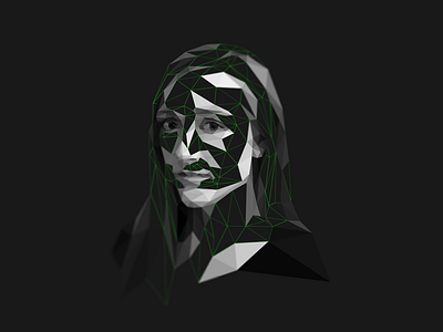 Alex Kay Potter _ Lowpoly portrait bw delaunay facets low poly lowpoly photographer portrait triangles triangulation