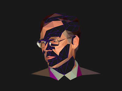 Kevin Stanley Robinson _ Lowpoly portrait american delaunay facets low poly lowpoly portrait triangles triangulation writer