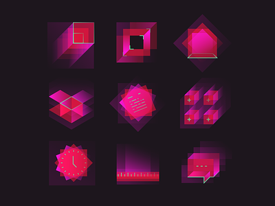 Square & gradient gradient icon icon set lines plasma square symbols transparency