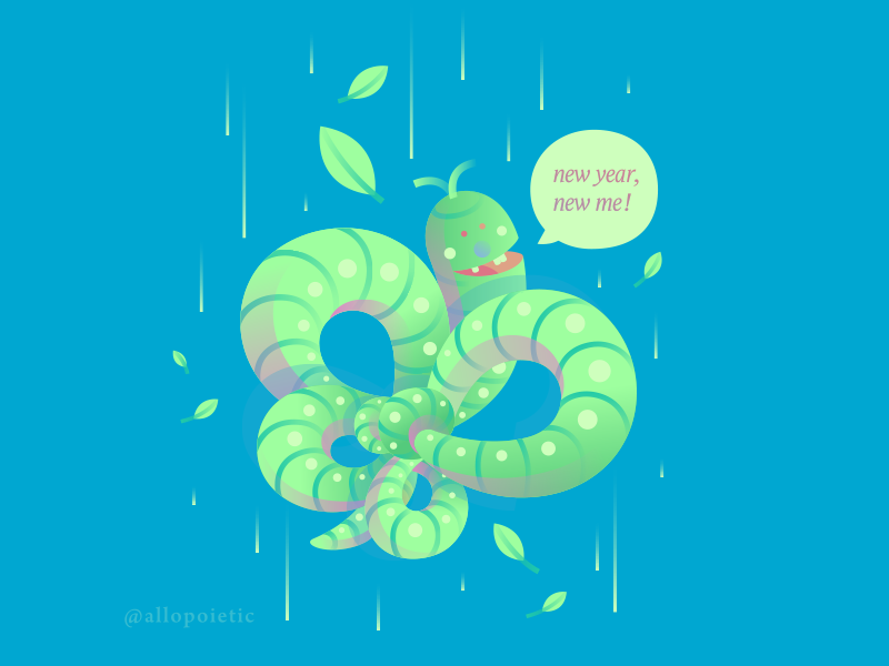 New Year's resolution leaves butterfly caterpillar resolutions new year nye