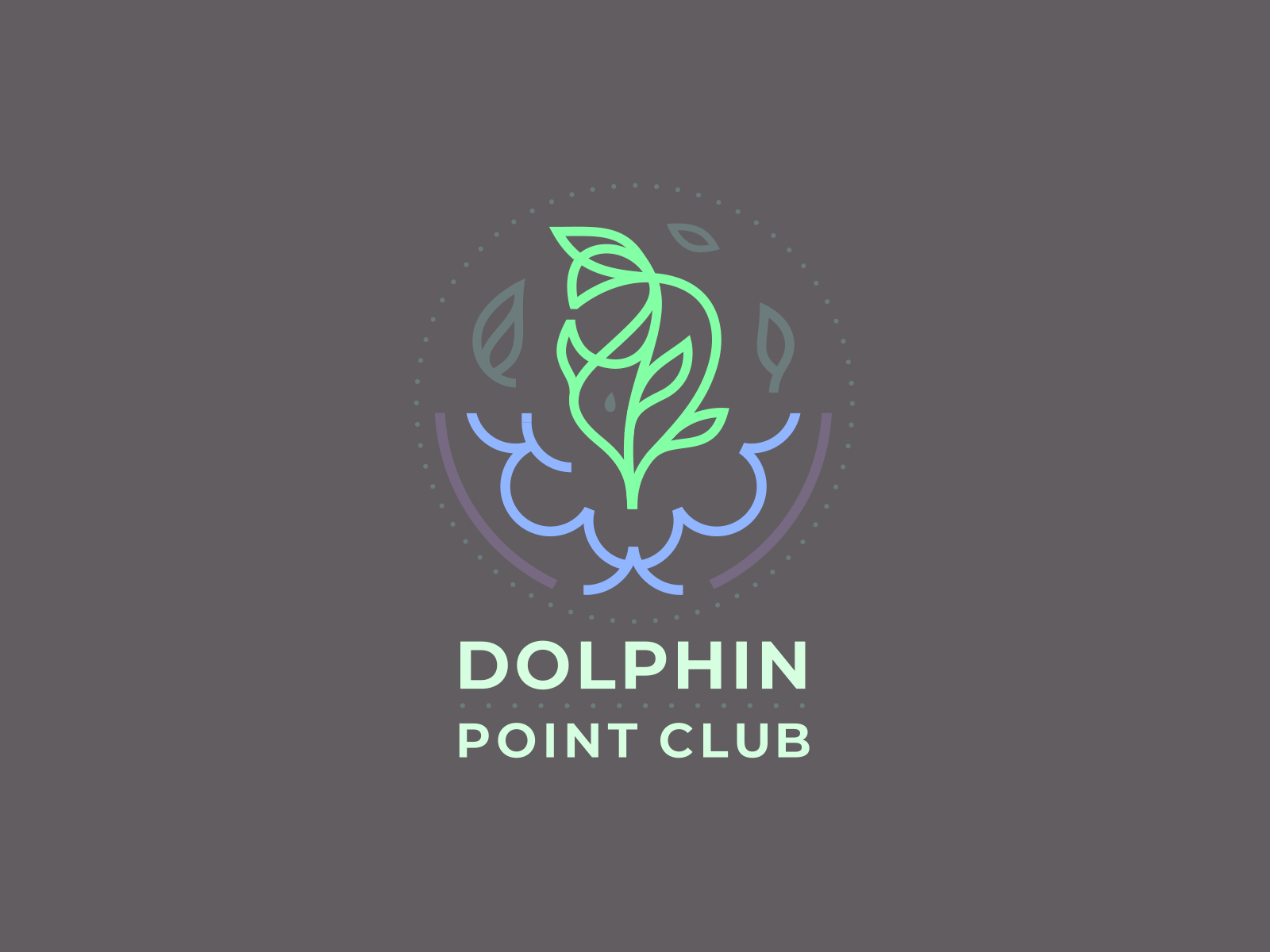 Dolphin Point Club 2 badge club dolphin dolphins floral garden green hotel leaf leaves living minimal natural nature sea tropical