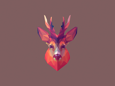 Roebuck antilope deer deer head deer illustration lowpoly roebuck symmetry