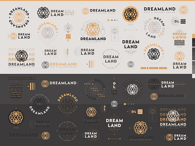 Dreamland - Logo Compositions art communication connected culture digital dream dreamland globe identity land line logo mark online typography usage young