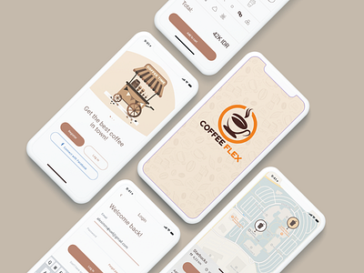 Coffeeshop apps mock up app design ui