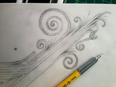 Swirls draft drawing ornamentation pencil sketch swirls