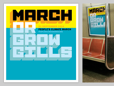 People's Climate March Poster bold climate climate change lettering minimalist new york poster pushy subway poster typography