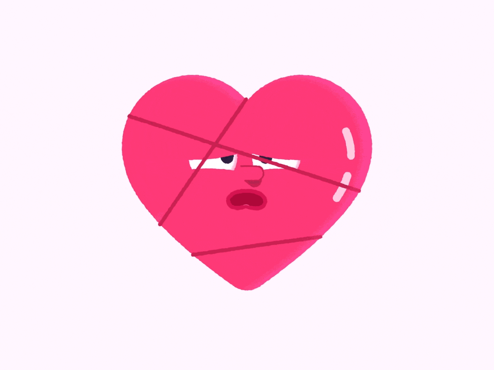 Prisoner Heart ❤️ 2d aftereffects animation eye flat heart heartbroken motion motiongraphics pink press prisoner red rope scream screaming time