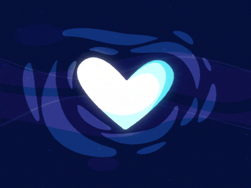 Heart Pulse 🤍✨ after effects aftereffects animation animation 2d blue flat glow heart pulse illustration motion space warm white