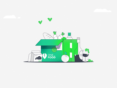 OneFood - Get products from your fav local Shops 🛍️🎉🍾 aftereffects animation animation 2d app apple box download app download fruit download. flat green hand illustration local local shop merchants motion quality products wine