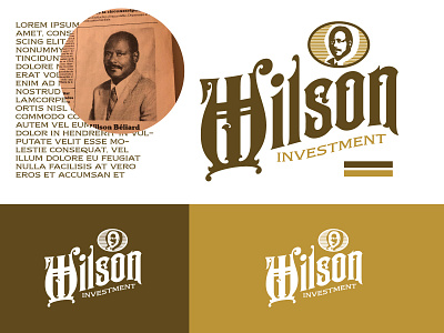 Wilson Invesment logos brand identity branding handlettering lettering logo logo design typogaphy typography vector vintage vintage logo