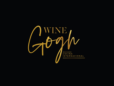 Wine Gogh Logo brand identity branding design elegant hand lettering handlettering icon lettering logo design logotype