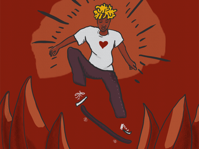 Juto skateboarding illustration