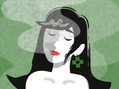 Medical Marijuana Illustration babe cannabis character illustration lowbrow marijuana medical minimal popart popsurrealism weed woman