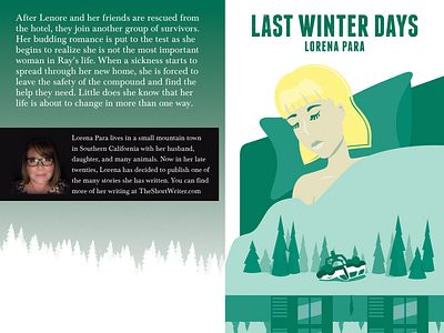 Last Winter Days Book Cover character green illustration minimal pop art winter woman