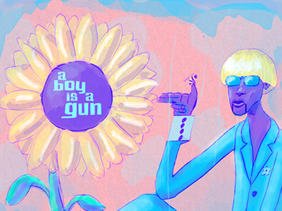 A Boy is a Gun blue character digital painting illustration line art tyler the creator