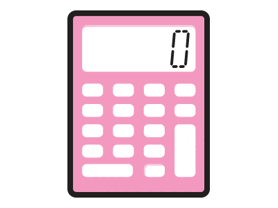 Hello! Calculator animation calculator hello lettering pink