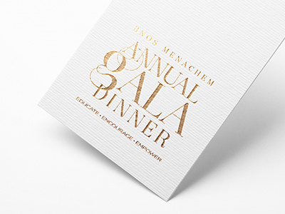 Annual Gala Dinner design elegant foil invite print typography