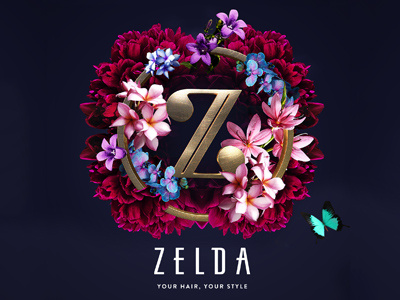 Zelda art design digital flowers hair photoshop salon wigs