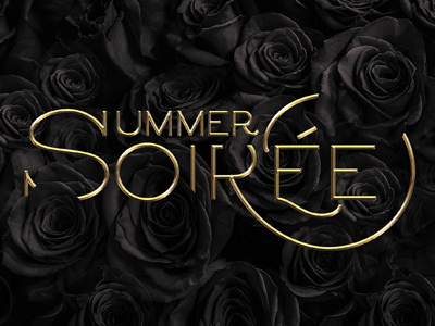 Summer Soirée branding design graphic identity invite lettering logo luxury type