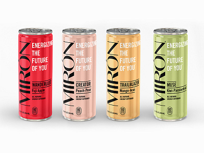 Miron Lineup branding design drink energy graphic identity lettering logo los angeles packaging retail