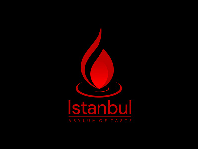 logo for Istanbul restaurant brand identity branding design fire food istanbul logo logotype plate restaurant symbol typogaphy