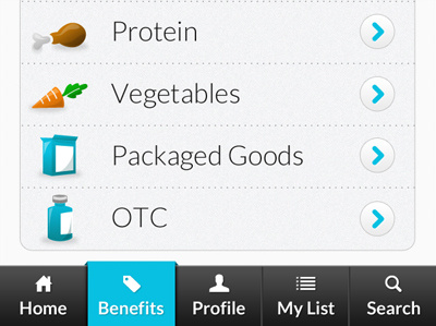 Healthy Food Options and menu category list food icons mobile site nav menu toggle menu vegetables