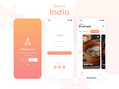 Travel App (Explore India) android app android app design branding design home home page illustration ios app ios app design login logo onboarding travel app traveller ui ux uxdesign vector