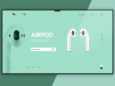 Airpod clean website graphic design minimal ui ux design web desgin