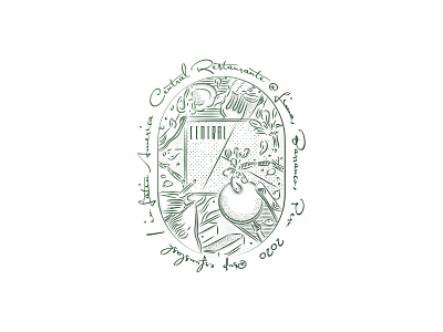 Central Restaurante @ Lima Stamp design icon illustration illustrator stamp vector