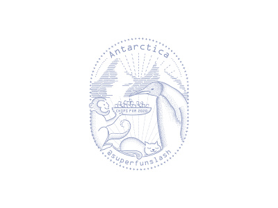 Trip to Antarctica illustration illustrator logo stamp vector